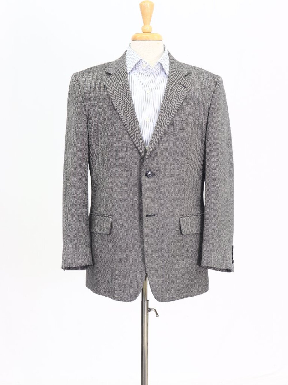 Joseph & Feiss 40R Gray Blazer Sport Coat Jacket 2-Button Herringbone W880